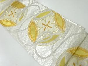 アンティーク　七宝に花模様織出し袋帯（材料）